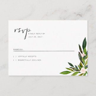 Greenery Wedding Invitation Set RSVP Card Kaartje