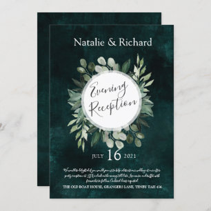 Greenery Wedding Invite, Evening Reception Kaart