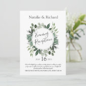 Greenery Wedding Invite, Evening Reception Kaart (Staand voorkant)