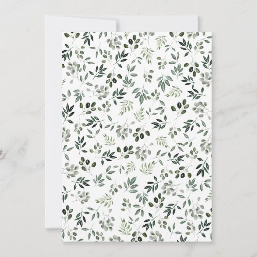 Greenery Wedding Invite, Evening Reception Kaart (Achterkant)