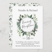 Greenery Wedding Invite, Evening Reception Kaart (Voorkant / Achterkant)