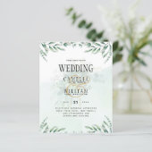 Greenery Wedding Invitting Website RSVP QR CODE (Staand voorkant)