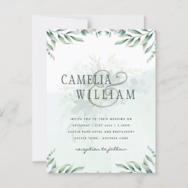 Greenery Wedding Invitting Website RSVP QR CODE Briefkaart