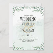 Greenery Wedding Invitting Website RSVP QR CODE Kaart (Voorkant)