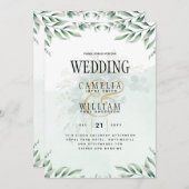 Greenery Wedding Invitting Website RSVP QR CODE Kaart (Voorkant / Achterkant)