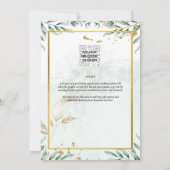 Greenery Wedding Invitting Website RSVP QR CODE Kaart (Achterkant)