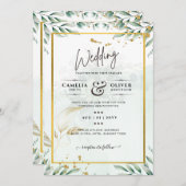 Greenery Wedding Invitting Website RSVP QR CODE Kaart (Voorkant / Achterkant)