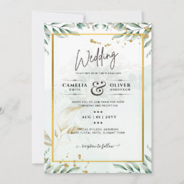 Greenery Wedding Invitting Website RSVP QR CODE Kaart