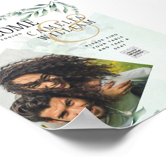 Greenery Wedding Invitting Website RSVP QR CODE Poster (Hoek)