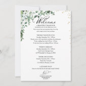 Greenery Wedding Itinerary - Wedding Welcome Kaart (Voorkant)