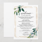 Greenery Wedding Itinerary - Wedding Welcome Programmakaart (Voorkant / Achterkant)