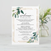 Greenery Wedding Itinerary - Wedding Welcome Programmakaart (Staand voorkant)