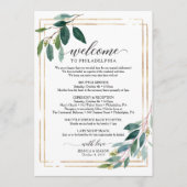 Greenery Wedding Itinerary - Wedding Welcome Programmakaart (Voorkant)