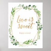 Greenery Wedding Love is lief party sign Poster (Voorkant)