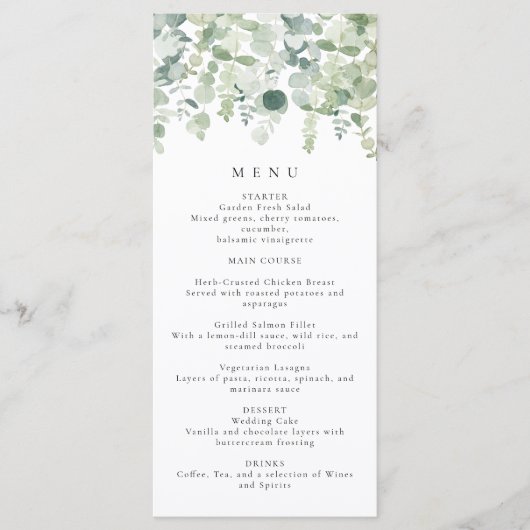 Greenery Wedding Menu (Voorkant)