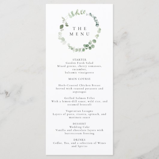 Greenery Wedding Menu (Voorkant)