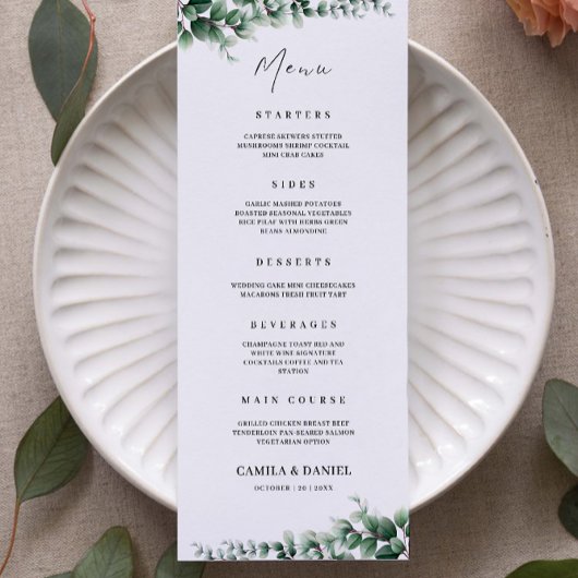 Greenery Wedding Menu Kaarten Sjabloon