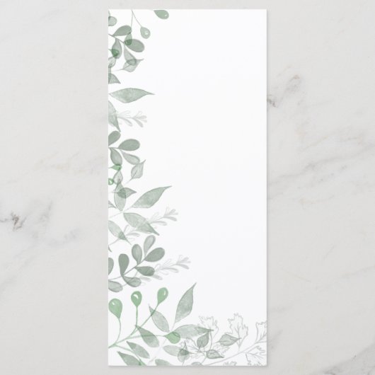 Greenery Wedding Menu Sjabloon (Achterkant)