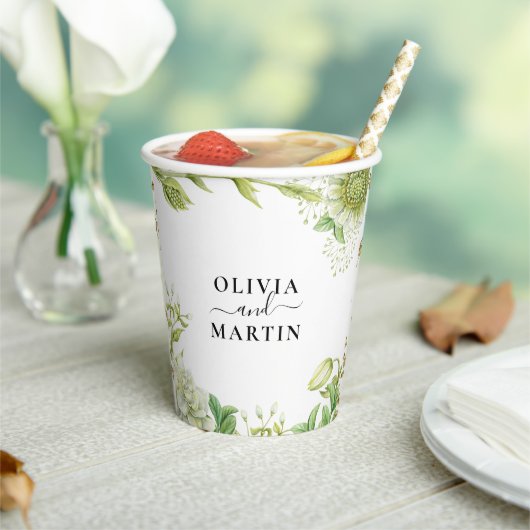 Greenery Wedding Paper Cups Papieren Bekers (Insitu)