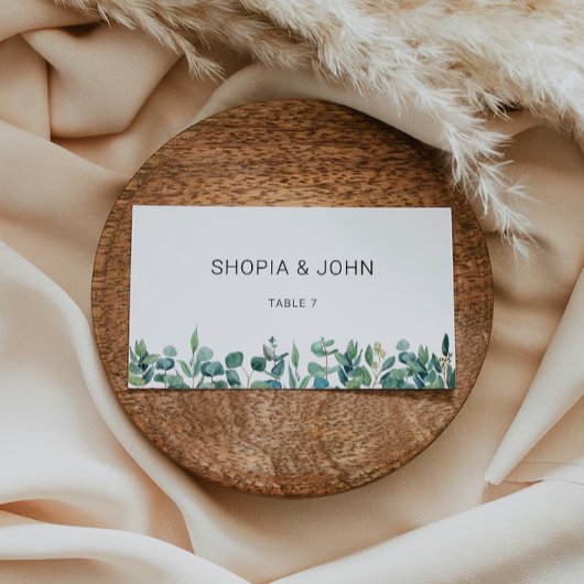 Greenery Wedding Place Cards Sjabloon