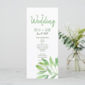 Greenery Wedding Program Programmakaart (Staand voorkant)