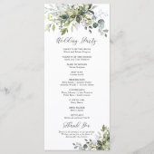 Greenery Wedding Program Programmakaart (Achterkant)