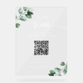 Greenery Wedding Program QR-code Acryl Bord (Voorkant)