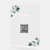 Greenery Wedding Program QR-code Acryl Bord (Hoek)