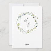 Greenery Wedding Receptie Uitnodiging (Achterkant)