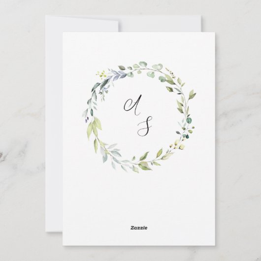 Greenery Wedding Receptie Uitnodiging (Achterkant)