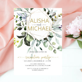 Greenery Wedding Receptie Uitnodiging