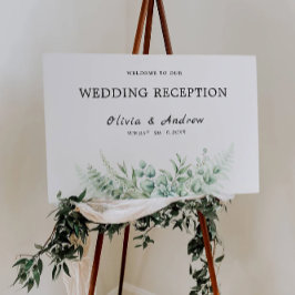 Greenery Wedding Receptie Welkomstbord Poster