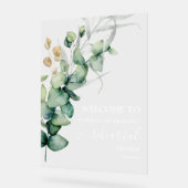 Greenery Wedding Rehearsal Dinner Welcome Sign Acryl Bord (Hoek)