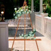 Greenery Wedding Rehearsal Dinner Welcome Sign Acryl Bord