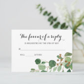 Greenery Wedding Response Cards Sjabloon (Staand voorkant)
