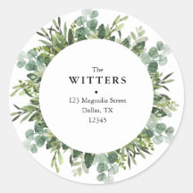 Greenery Wedding Return Address Labels