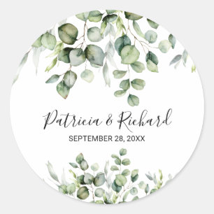 Greenery Wedding Ronde Sticker