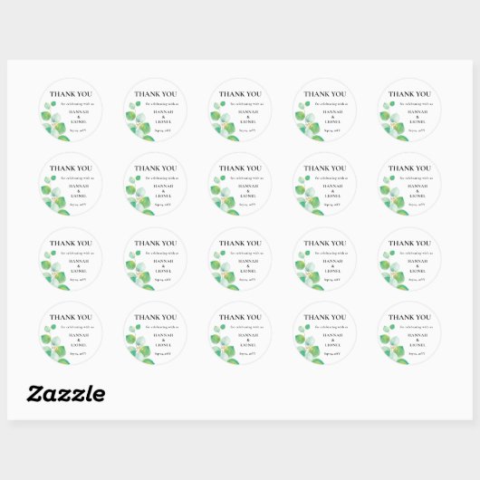 Greenery Wedding Ronde Sticker (Vel)