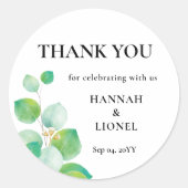 Greenery Wedding Ronde Sticker (Voorkant)