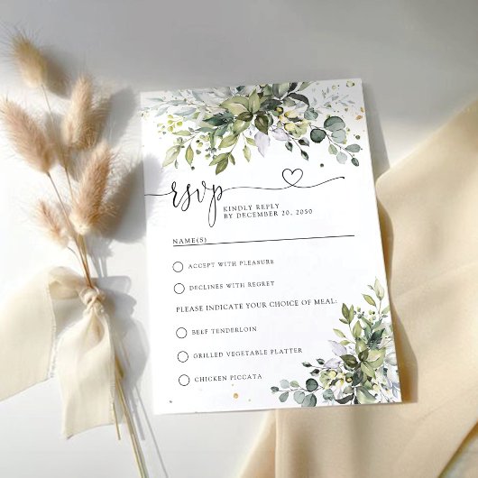 Greenery Wedding RSVP-kaart RSVP Kaartje