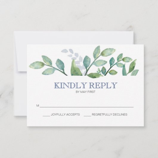 Greenery Wedding RSVP-kaart RSVP Kaartje (Voorkant)