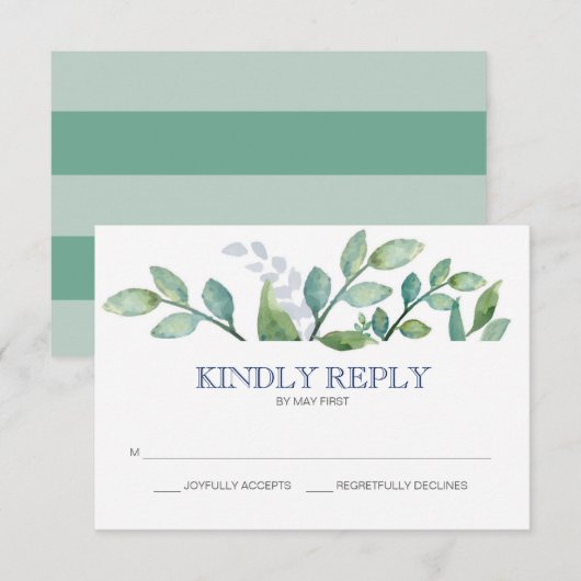 Greenery Wedding RSVP-kaart RSVP Kaartje (Voorkant / Achterkant)