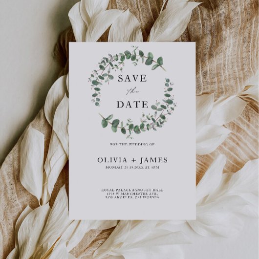 Greenery Wedding Save the Date Invitation Kaart