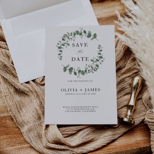 Greenery Wedding Save the Date Invitation Kaart