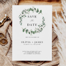 Greenery Wedding Save the Date Invitation