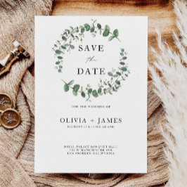 Greenery Wedding Save the Date Invitation Kaart