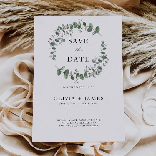 Greenery Wedding Save the Date Invitation Kaart