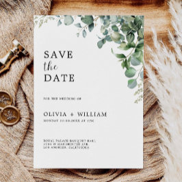 Greenery Wedding Save the Date Invitation Kaart