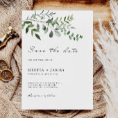 Greenery Wedding Save the Date Invitation Kaart
