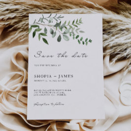 Greenery Wedding Save the Date Invitation Kaart